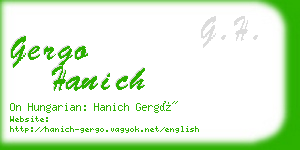 gergo hanich business card